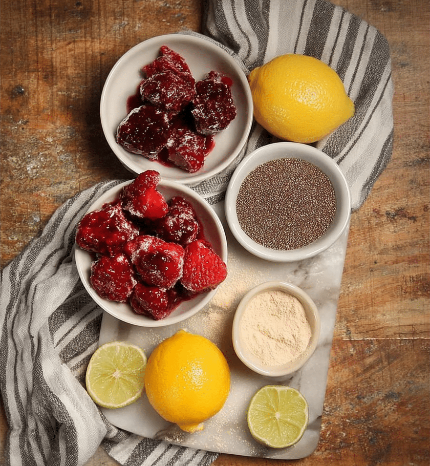 Ingredients for chia jam filling recipe Ingredients for chia jam filling recipe