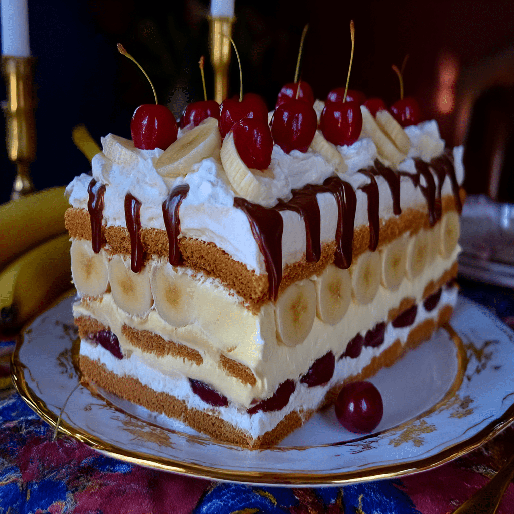 Banana Split Icebox Cake: How to Make It No-Bake Style 10 banana split icebox cake slice