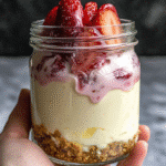 finished single-serve no-bake cheesecake jar