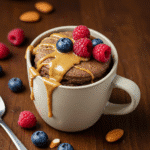 high-protein vegan mug cake recipe card image