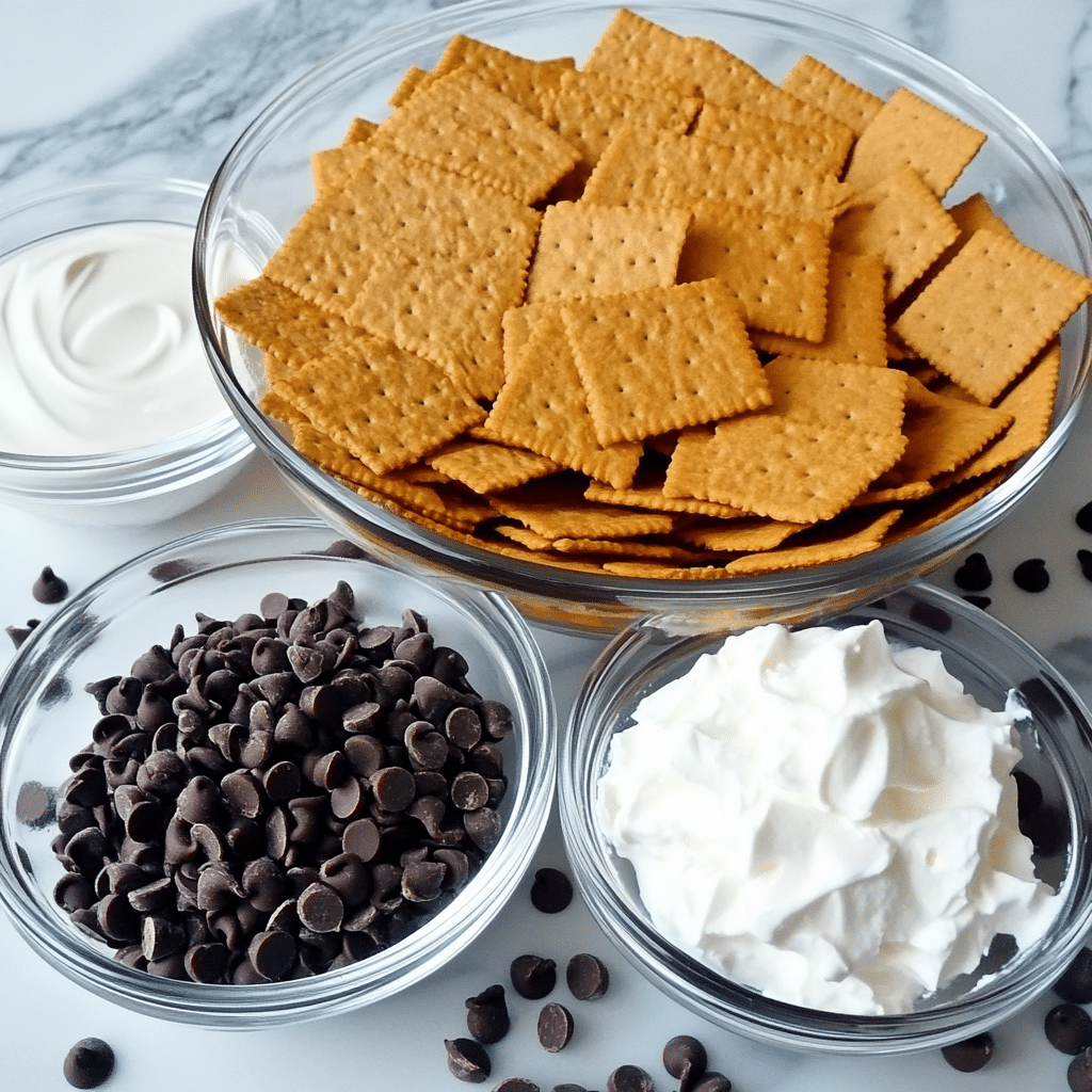 no-bake-chocolate-eclair-cake-ingredients Ingredients for no-bake chocolate éclair cake