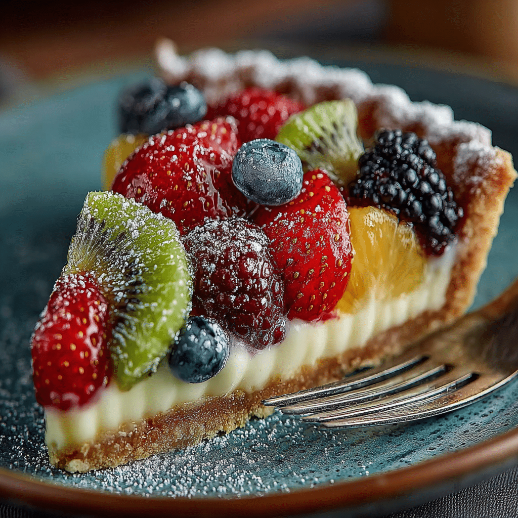 quick-vegan-pie-crust-serving lice of dessert using quick vegan pie crust