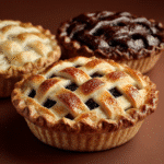 Vegan pie crust variations on slate background