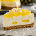 slice of hawaiian no-bake cheesecake