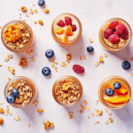 single-serve no-bake cheesecake jars layered dessert