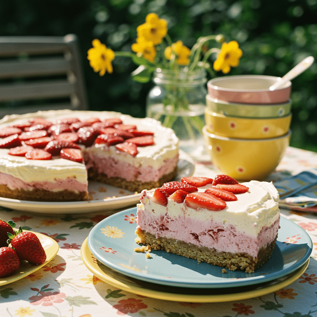 strawberry cheesecake icebox cake featured