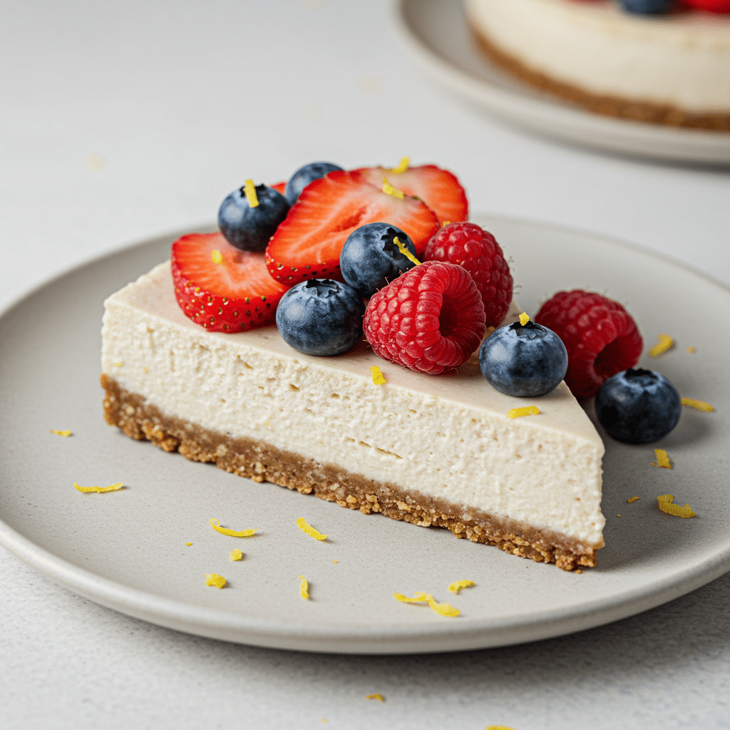 Easy 5-Ingredient No-Bake Vegan Cheesecake 6 vegan cheesecake slice