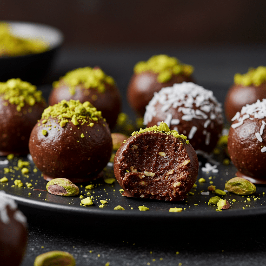 Dubai Chocolate Protein Balls (Easy No-Bake Recipe) 12 dubai chocolate protein balls serving