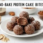 No-Bake Protein Cake Bites recipe card