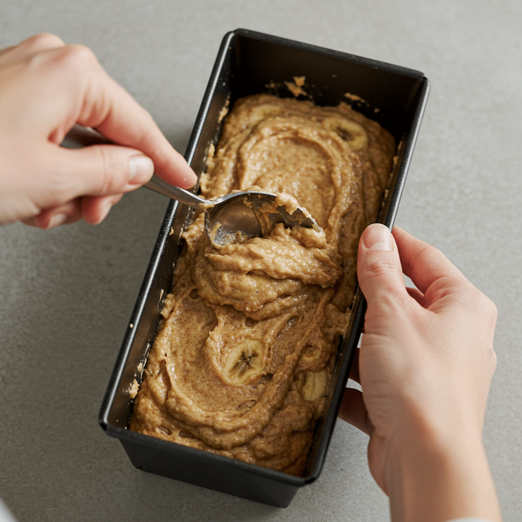 Pressing no-bake vegan banana bread